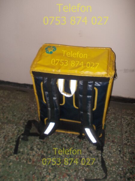 Geanta rucsac Glovo extensibil folosit bun si pt Bolt Food Wolt Tazz Bringo