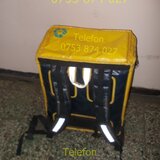 Geanta rucsac Glovo extensibil folosit,bun si pt Bolt Food Wolt Tazz Bringo